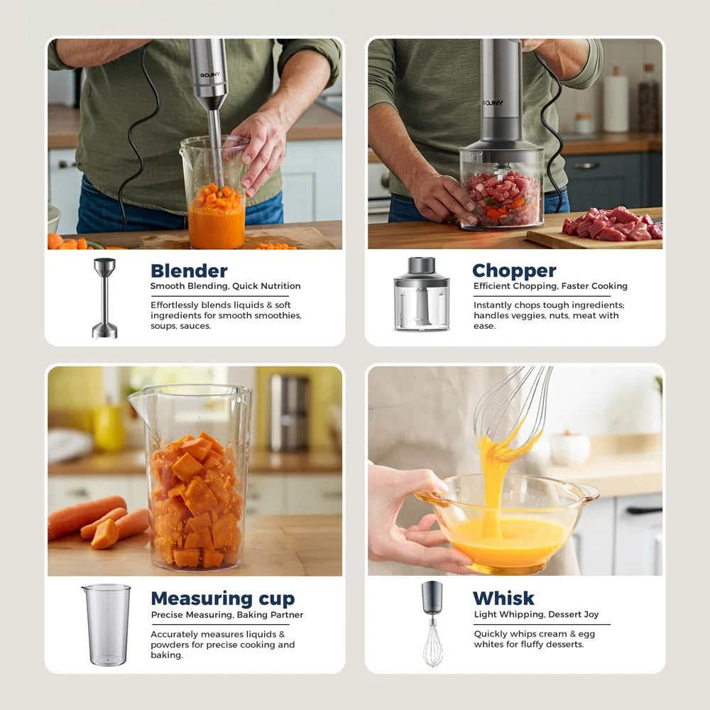 Blendzy 4-in-1 Hand Blender Set